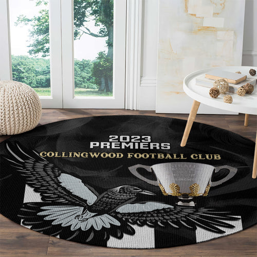 afl-collingwood-round-carpet-magpies-premiers-2023-with-trophy-proud