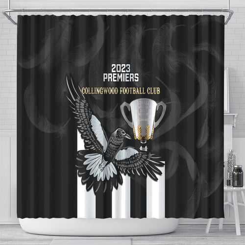 afl-collingwood-shower-curtain-magpies-premiers-2023-with-trophy-proud