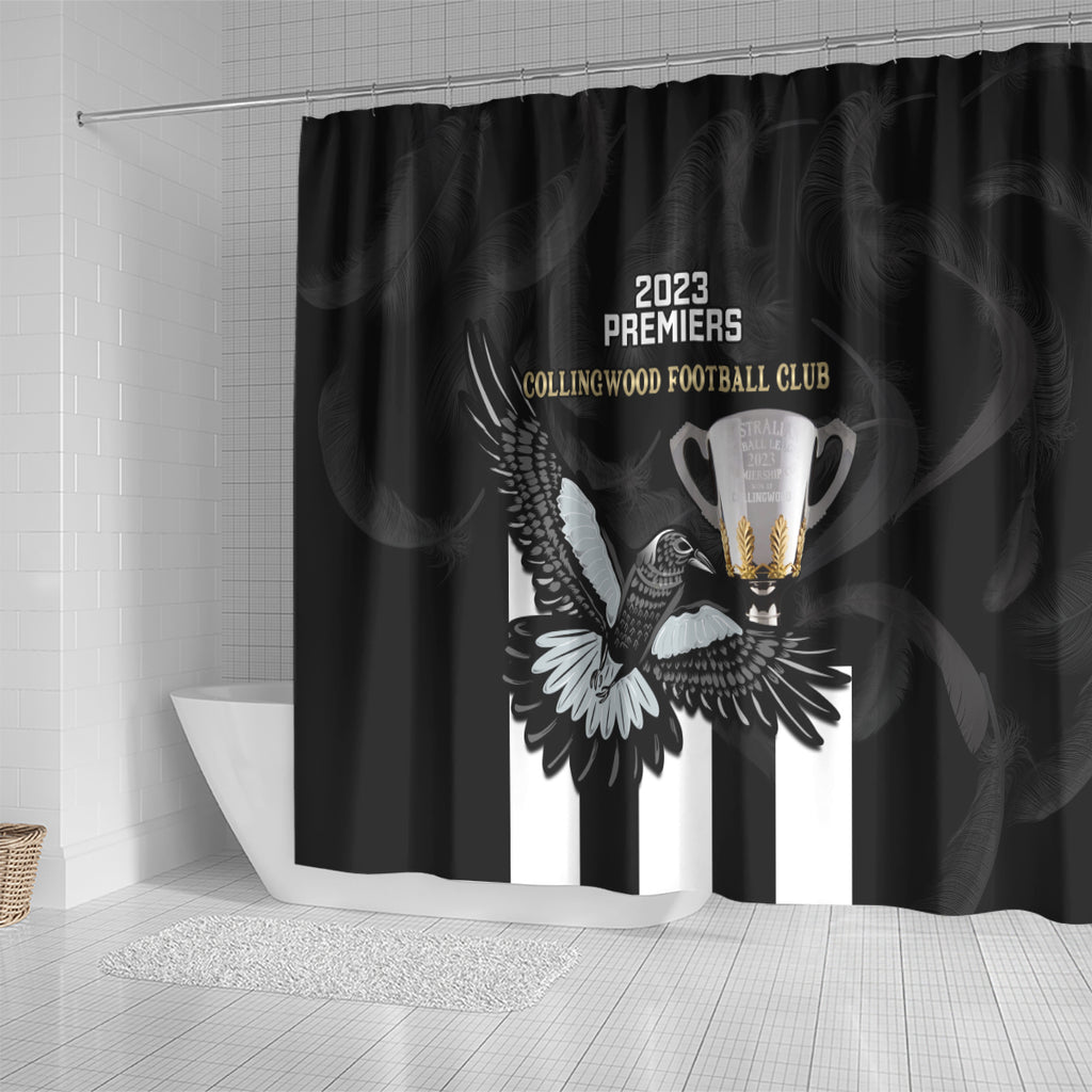 afl-collingwood-shower-curtain-magpies-premiers-2023-with-trophy-proud