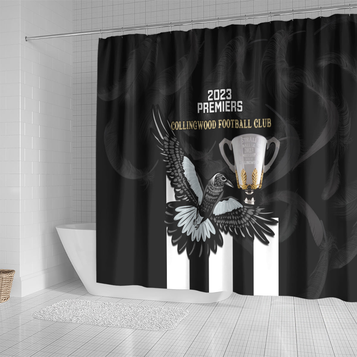 afl-collingwood-shower-curtain-magpies-premiers-2023-with-trophy-proud