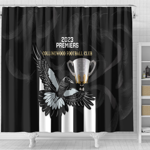 afl-collingwood-shower-curtain-magpies-premiers-2023-with-trophy-proud