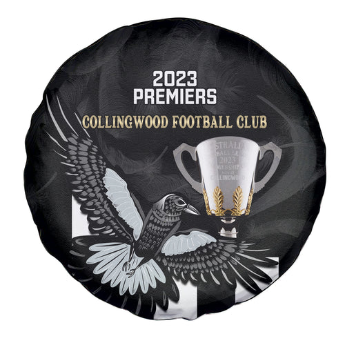 afl-collingwood-spare-tire-cover-magpies-premiers-2023-with-trophy-proud