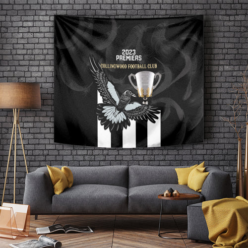 afl-collingwood-tapestry-magpies-premiers-2023-with-trophy-proud