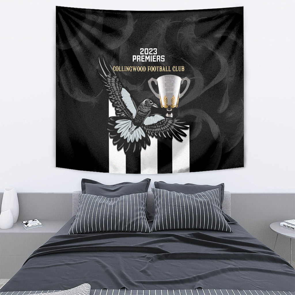 afl-collingwood-tapestry-magpies-premiers-2023-with-trophy-proud