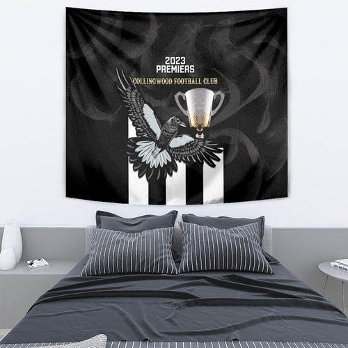 afl-collingwood-tapestry-magpies-premiers-2023-with-trophy-proud
