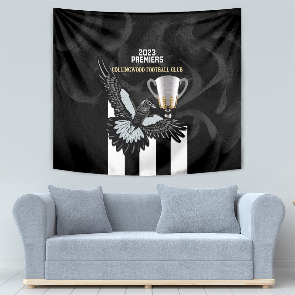 afl-collingwood-tapestry-magpies-premiers-2023-with-trophy-proud