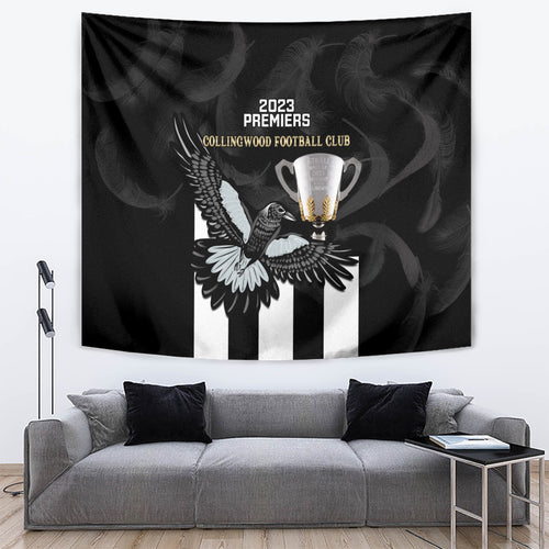 afl-collingwood-tapestry-magpies-premiers-2023-with-trophy-proud