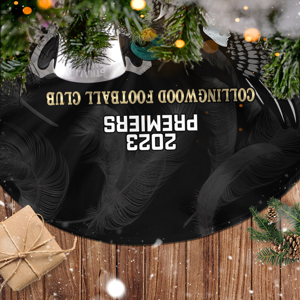 afl-collingwood-tree-skirt-magpies-premiers-2023-with-trophy-proud