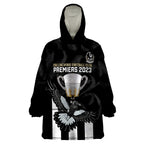 afl-collingwood-wearable-blanket-hoodie-magpies-premiers-2023-with-trophy-proud