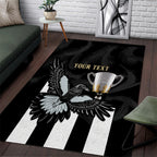 Personalised AFL Collingwood Area Rug Magpies Premiers 2023 With Trophy Proud LT14