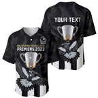 personalised-afl-collingwood-baseball-jersey-magpies-premiers-2023-with-trophy-proud