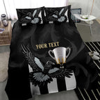 Personalised AFL Collingwood Bedding Set Magpies Premiers 2023 With Trophy Proud LT14
