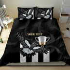 Personalised AFL Collingwood Bedding Set Magpies Premiers 2023 With Trophy Proud LT14