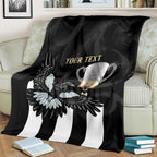 Personalised AFL Collingwood Blanket Magpies Premiers 2023 With Trophy Proud LT14