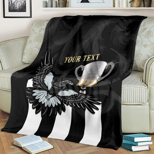 Personalised AFL Collingwood Blanket Magpies Premiers 2023 With Trophy Proud LT14