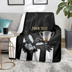 Personalised AFL Collingwood Blanket Magpies Premiers 2023 With Trophy Proud LT14