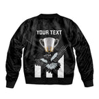 personalised-afl-collingwood-bomber-jacket-magpies-premiers-2023-with-trophy-proud