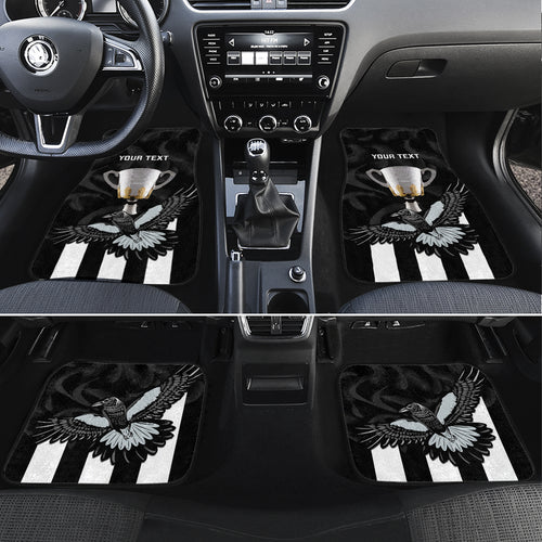 Personalised AFL Collingwood Car Mats Magpies Premiers 2023 With Trophy Proud LT14