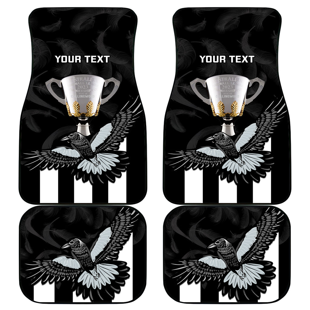 Personalised AFL Collingwood Car Mats Magpies Premiers 2023 With Trophy Proud LT14