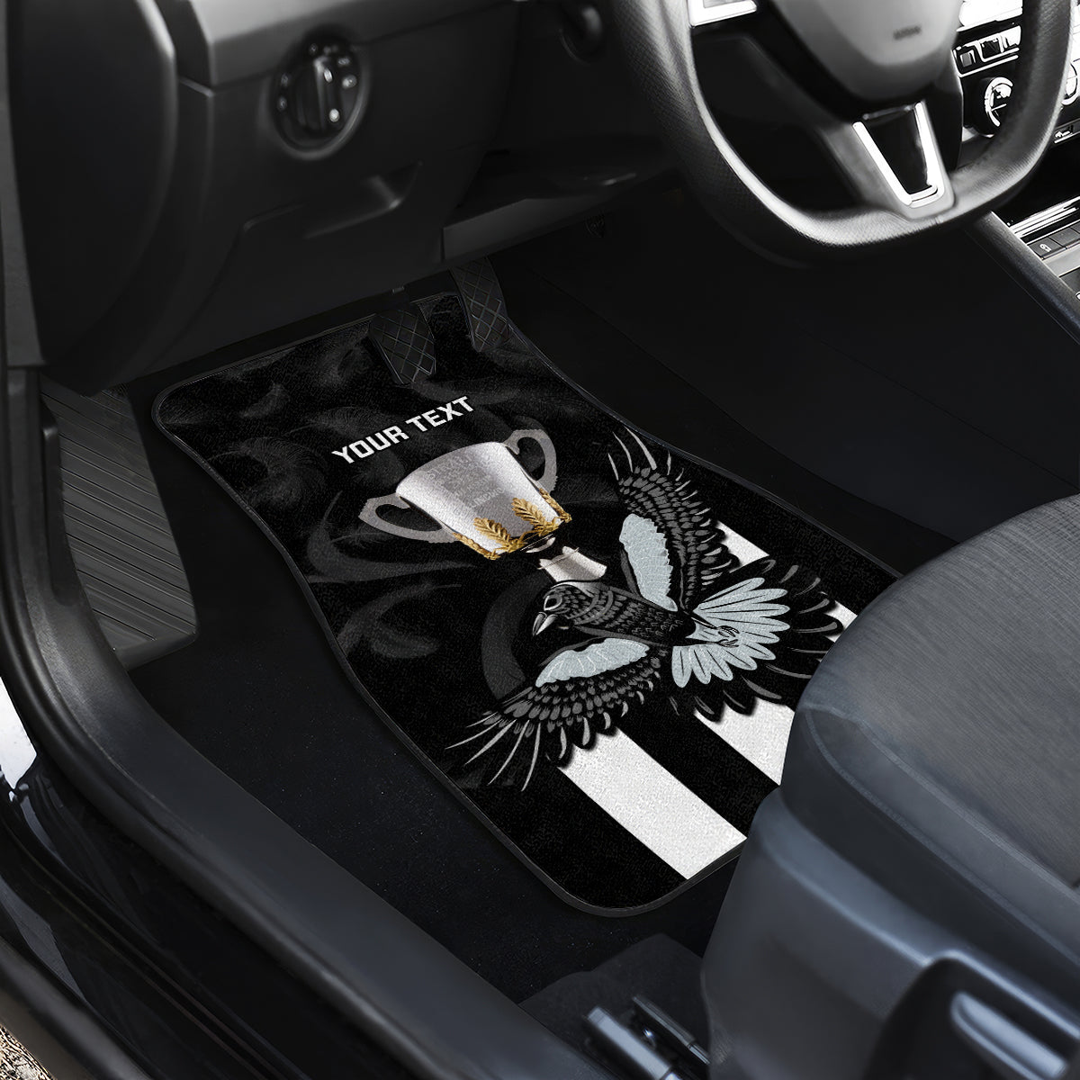 Personalised AFL Collingwood Car Mats Magpies Premiers 2023 With Trophy Proud LT14