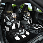 Personalised AFL Collingwood Car Seat Cover Magpies Premiers 2023 With Trophy Proud LT14