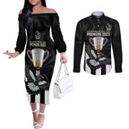 personalised-afl-collingwood-couples-matching-off-the-shoulder-long-sleeve-dress-and-long-sleeve-button-shirts-magpies-premiers-2023-with-trophy-proud