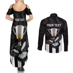 personalised-afl-collingwood-couples-matching-summer-maxi-dress-and-long-sleeve-button-shirts-magpies-premiers-2023-with-trophy-proud