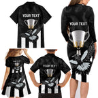 personalised-afl-collingwood-family-matching-long-sleeve-bodycon-dress-and-hawaiian-shirt-magpies-premiers-2023-with-trophy-proud
