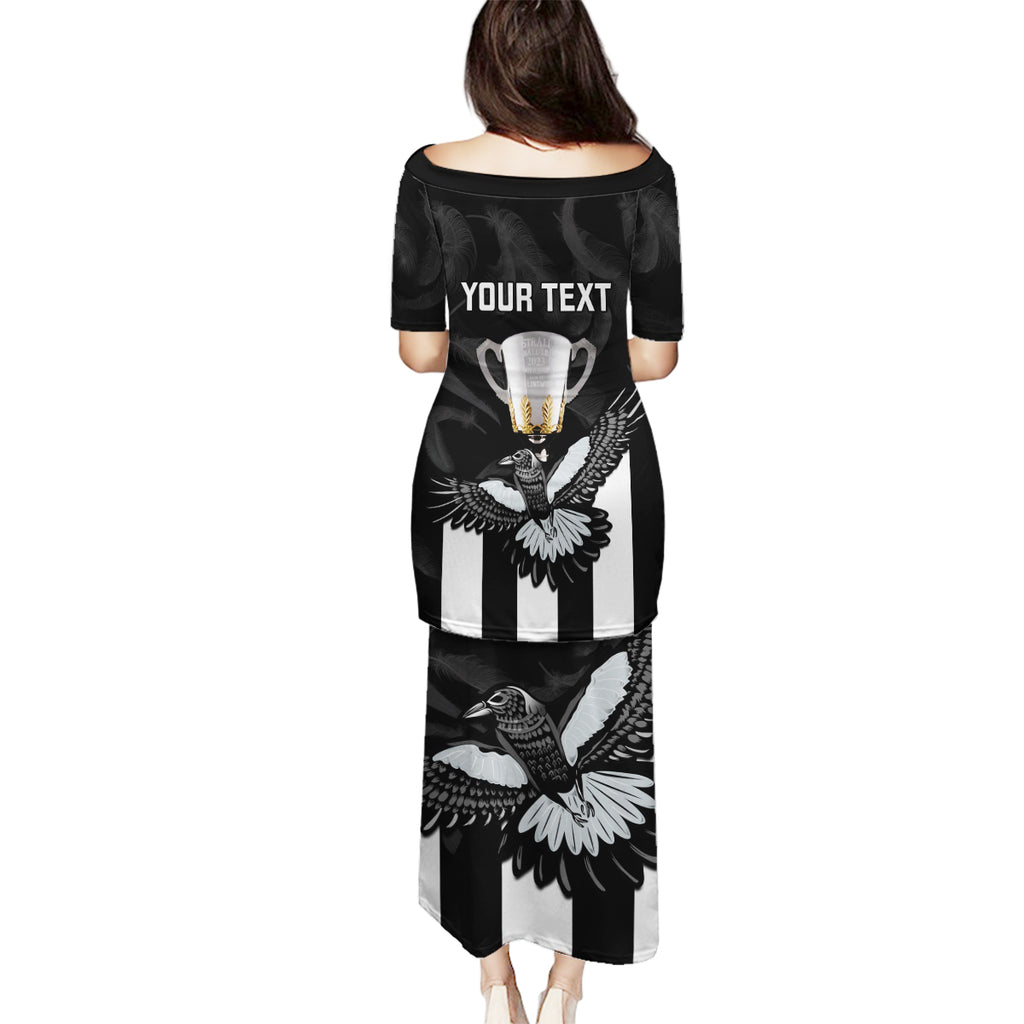 personalised-afl-collingwood-family-matching-puletasi-dress-and-hawaiian-shirt-magpies-premiers-2023-with-trophy-proud