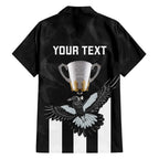 personalised-afl-collingwood-family-matching-short-sleeve-bodycon-dress-and-hawaiian-shirt-magpies-premiers-2023-with-trophy-proud