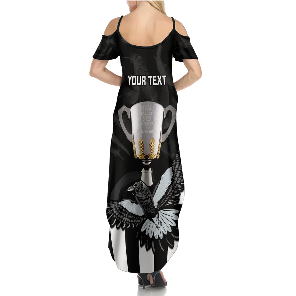 personalised-afl-collingwood-family-matching-summer-maxi-dress-and-hawaiian-shirt-magpies-premiers-2023-with-trophy-proud