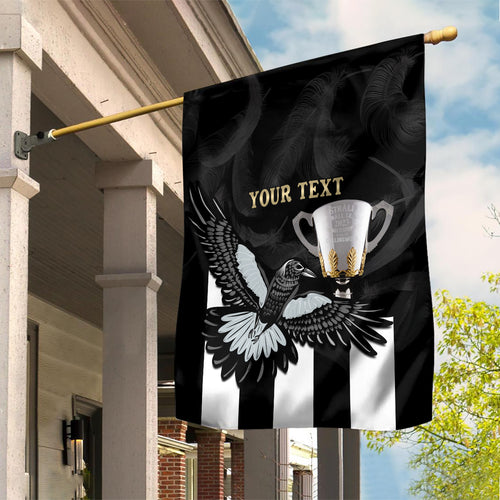 Personalised AFL Collingwood Garden Flag Magpies Premiers 2023 With Trophy Proud LT14