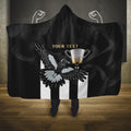 Personalised AFL Collingwood Hooded Blanket Magpies Premiers 2023 With Trophy Proud LT14