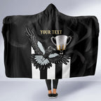 Personalised AFL Collingwood Hooded Blanket Magpies Premiers 2023 With Trophy Proud LT14