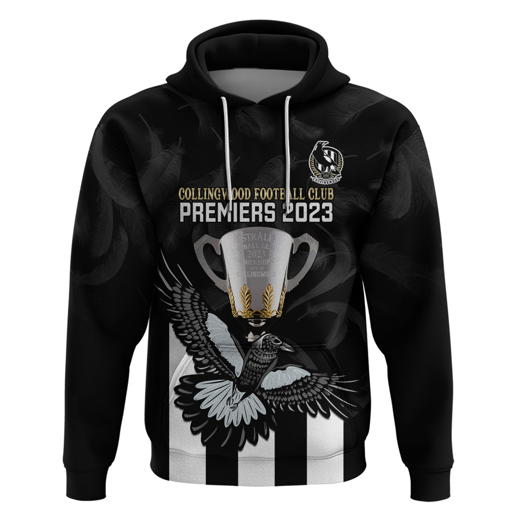 personalised-afl-collingwood-hoodie-magpies-premiers-2023-with-trophy-proud