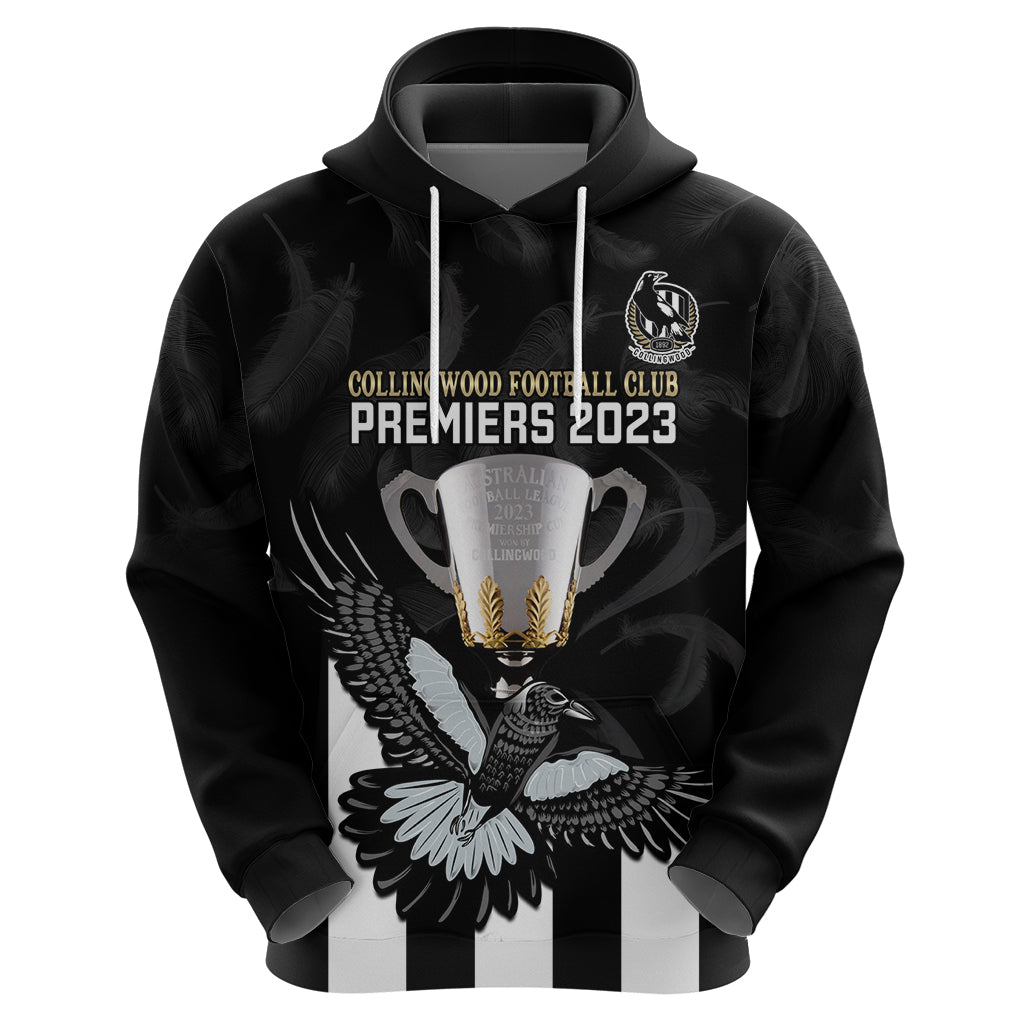personalised-afl-collingwood-hoodie-magpies-premiers-2023-with-trophy-proud
