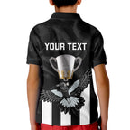 personalised-afl-collingwood-kid-polo-shirt-magpies-premiers-2023-with-trophy-proud