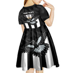 personalised-afl-collingwood-kid-short-sleeve-dress-magpies-premiers-2023-with-trophy-proud
