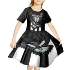 personalised-afl-collingwood-kid-short-sleeve-dress-magpies-premiers-2023-with-trophy-proud