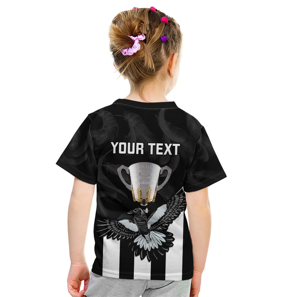 personalised-afl-collingwood-kid-t-shirt-magpies-premiers-2023-with-trophy-proud