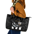 Personalised AFL Collingwood Leather Tote Bag Magpies Premiers 2023 With Trophy Proud LT14