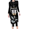 personalised-afl-collingwood-long-sleeve-bodycon-dress-magpies-premiers-2023-with-trophy-proud