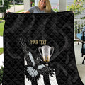 Personalised AFL Collingwood Quilt Magpies Premiers 2023 With Trophy Proud LT14