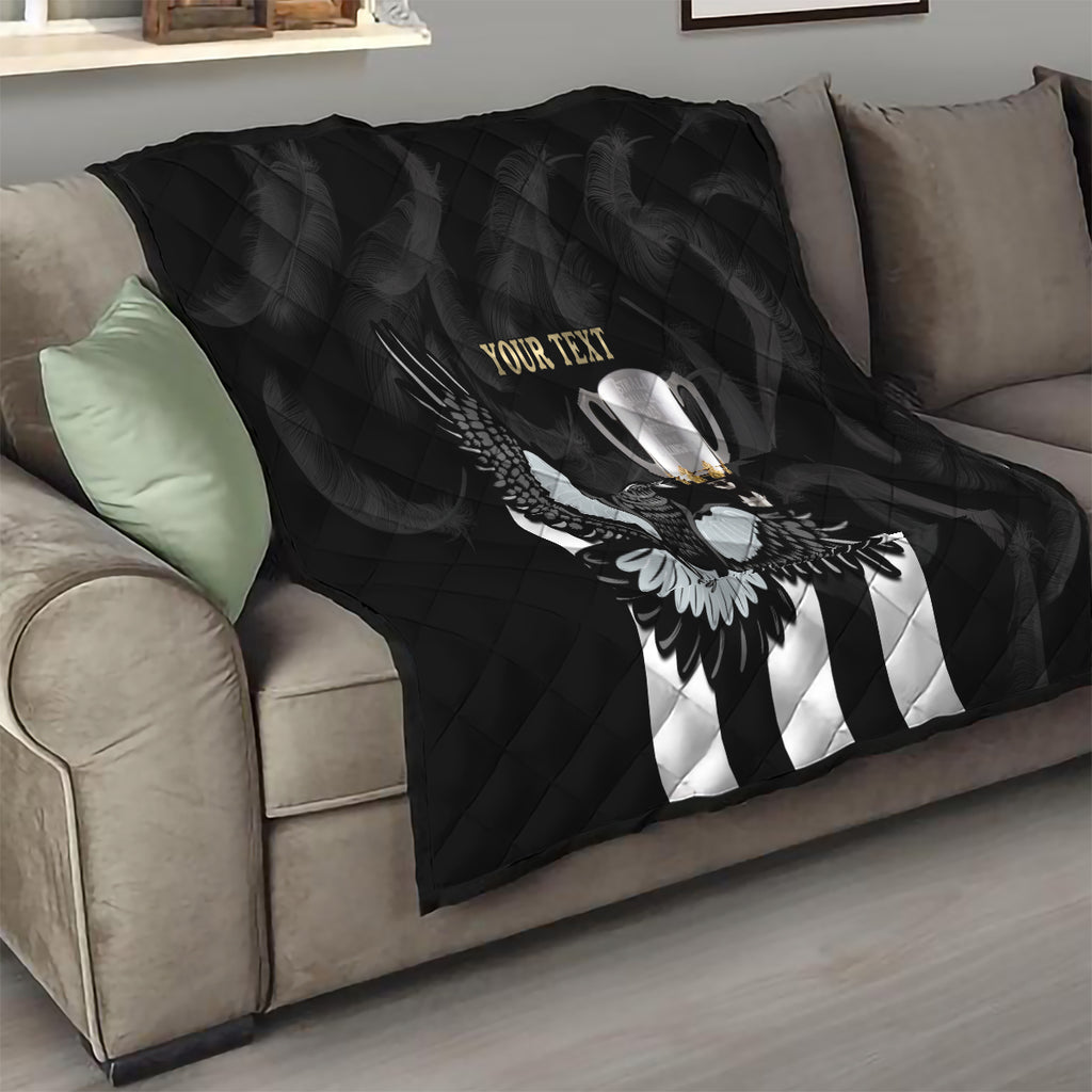Personalised AFL Collingwood Quilt Magpies Premiers 2023 With Trophy Proud LT14