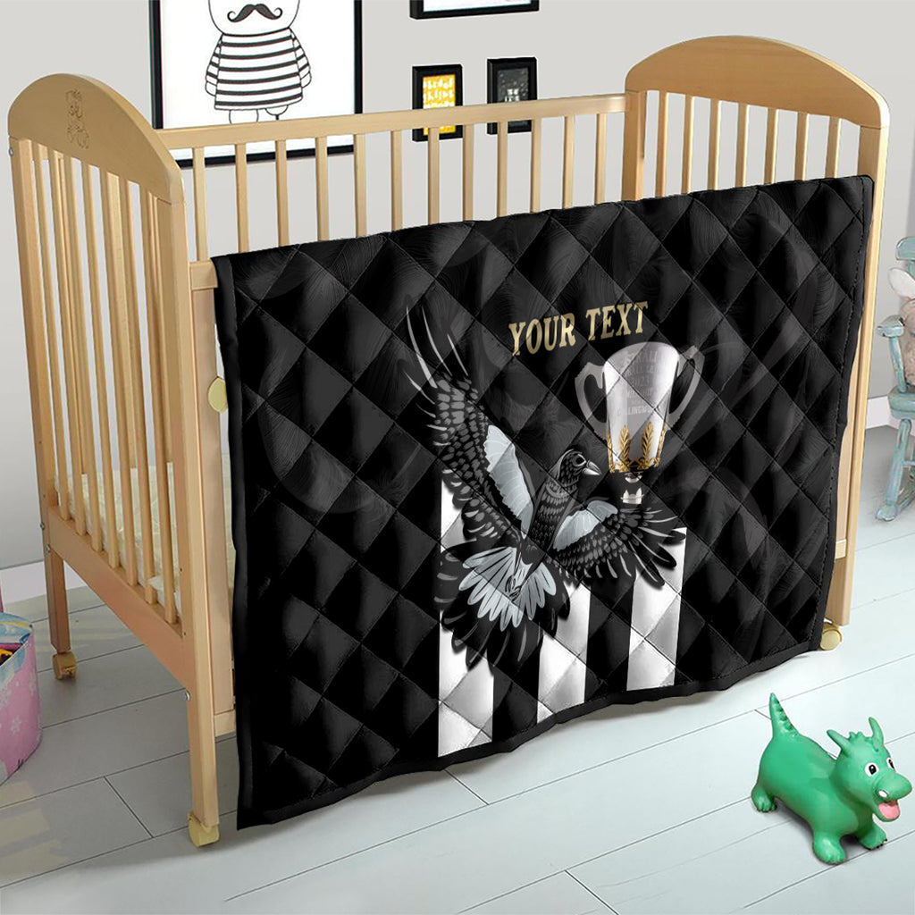 Personalised AFL Collingwood Quilt Magpies Premiers 2023 With Trophy Proud LT14