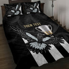 Personalised AFL Collingwood Quilt Bed Set Magpies Premiers 2023 With Trophy Proud LT14