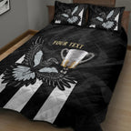 Personalised AFL Collingwood Quilt Bed Set Magpies Premiers 2023 With Trophy Proud LT14