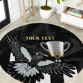 Personalised AFL Collingwood Round Carpet Magpies Premiers 2023 With Trophy Proud LT14