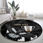Personalised AFL Collingwood Round Carpet Magpies Premiers 2023 With Trophy Proud LT14