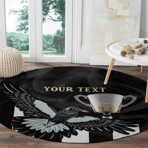 Personalised AFL Collingwood Round Carpet Magpies Premiers 2023 With Trophy Proud LT14